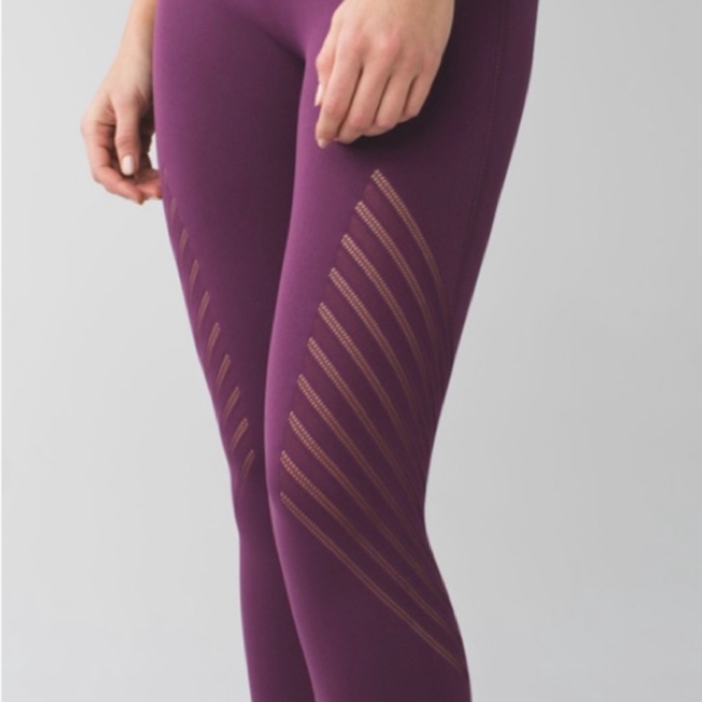 Lululemon Enlighten Crop Plum Leggings Size 6